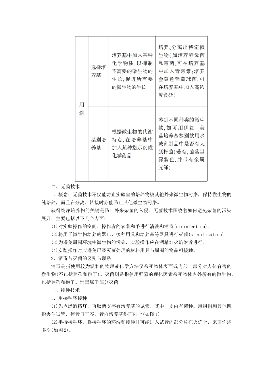高中生物 第1章 微生物培养技术 第2节 培养基对微生物的选择作用教案 中图版选修1-中图版高二选修1生物教案_第3页
