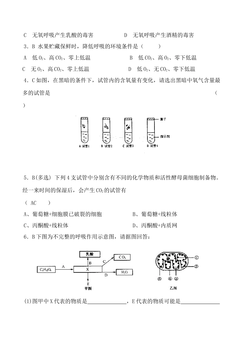 高中生物人教版必修1ATP的主要来源—细胞呼吸1_第3页