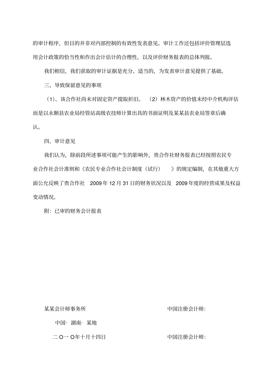 专业合作社--审计报告--范文_第2页