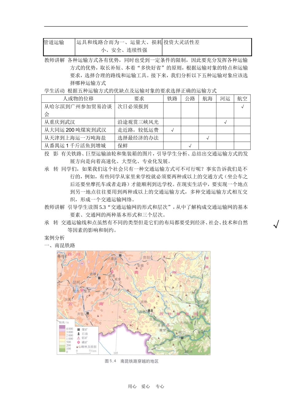 高中地理5.1　交通运输方式和布局　教案3人教版必修2_第2页