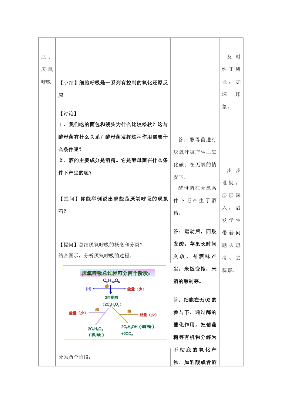 高中生物：3.4《细胞呼吸》教案2浙科版必修1_第3页