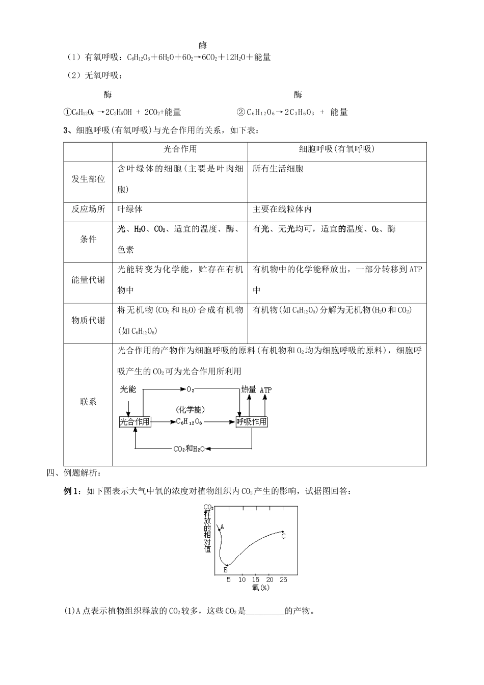 高三生物 专题二 细胞呼吸教案_第2页