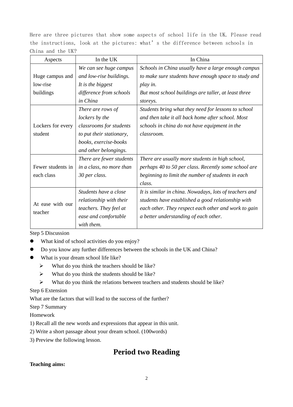 高一英语模块一Unit1全套教案 牛津版_第2页
