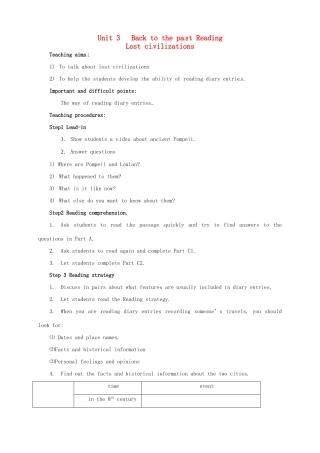 高中英语 Unit3 Grammar and usageReading教案 牛津译林版必修3-牛津版高一必修3英语教案