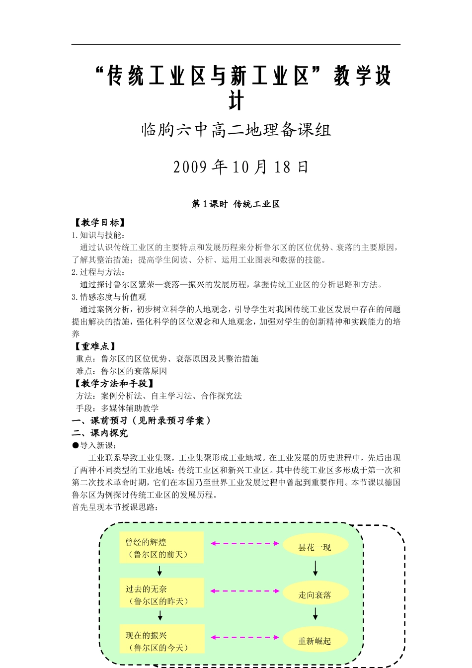 高中地理“传统工业区与新工业区”人教版必修3_第1页