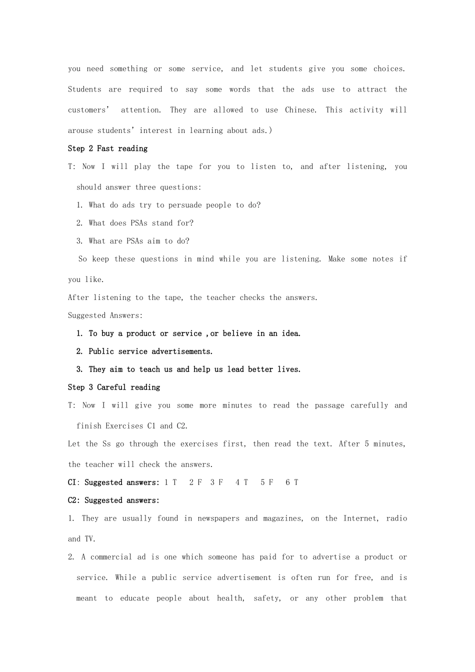 高中英语 Unit1 Reading（1）教案 译林牛津版必修4_第2页