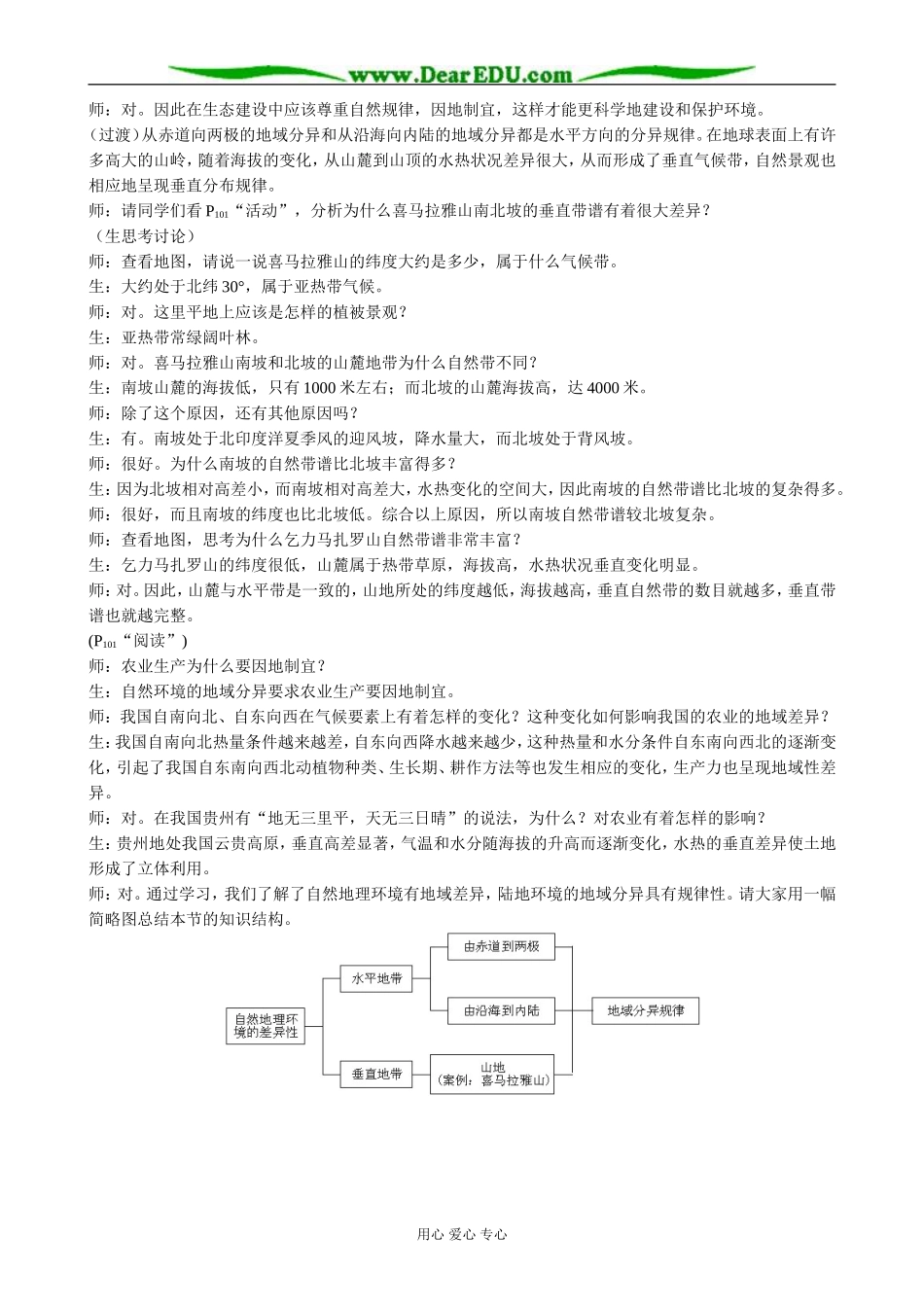 高中地理自然地理的差异性 第2课时教案 新课标 人教版 必修1_第2页