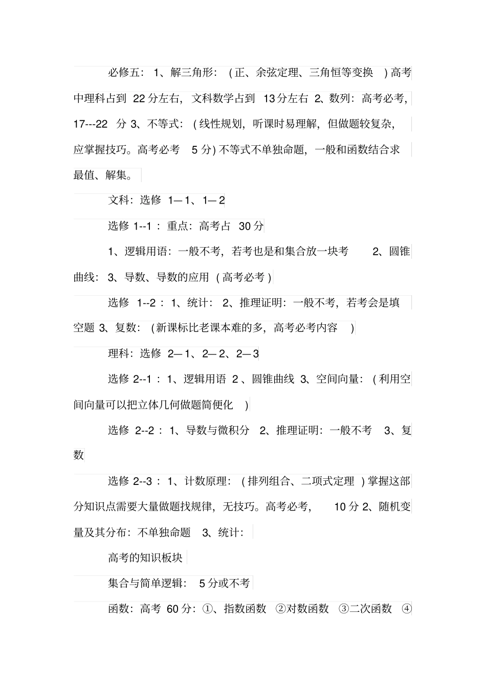 (完整word版)高三数学知识点总结大全,推荐文档_第2页