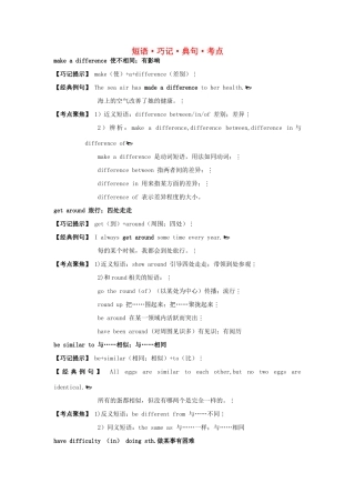 高中英语 Module 1 British and American English短语.巧记.典句.考点 外研版必修5