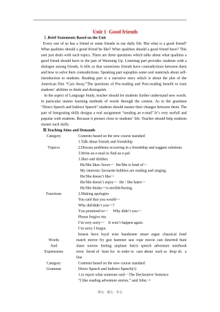 【精品】高一英语上册 Unit 1  Good friends Unit1 Good friends(第一课时)教案 大纲人教版第一册
