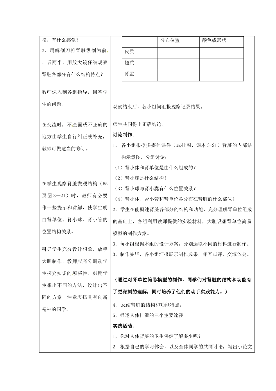 七年级生物下册 2.3.2 排泄教案 冀教版_第3页