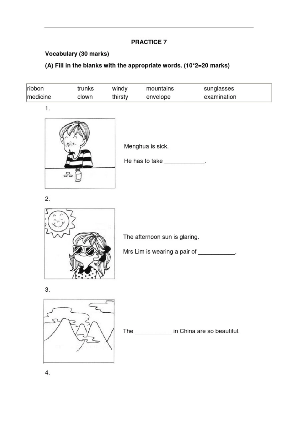 新加坡小学一年级英语试PRACTICE7_第1页