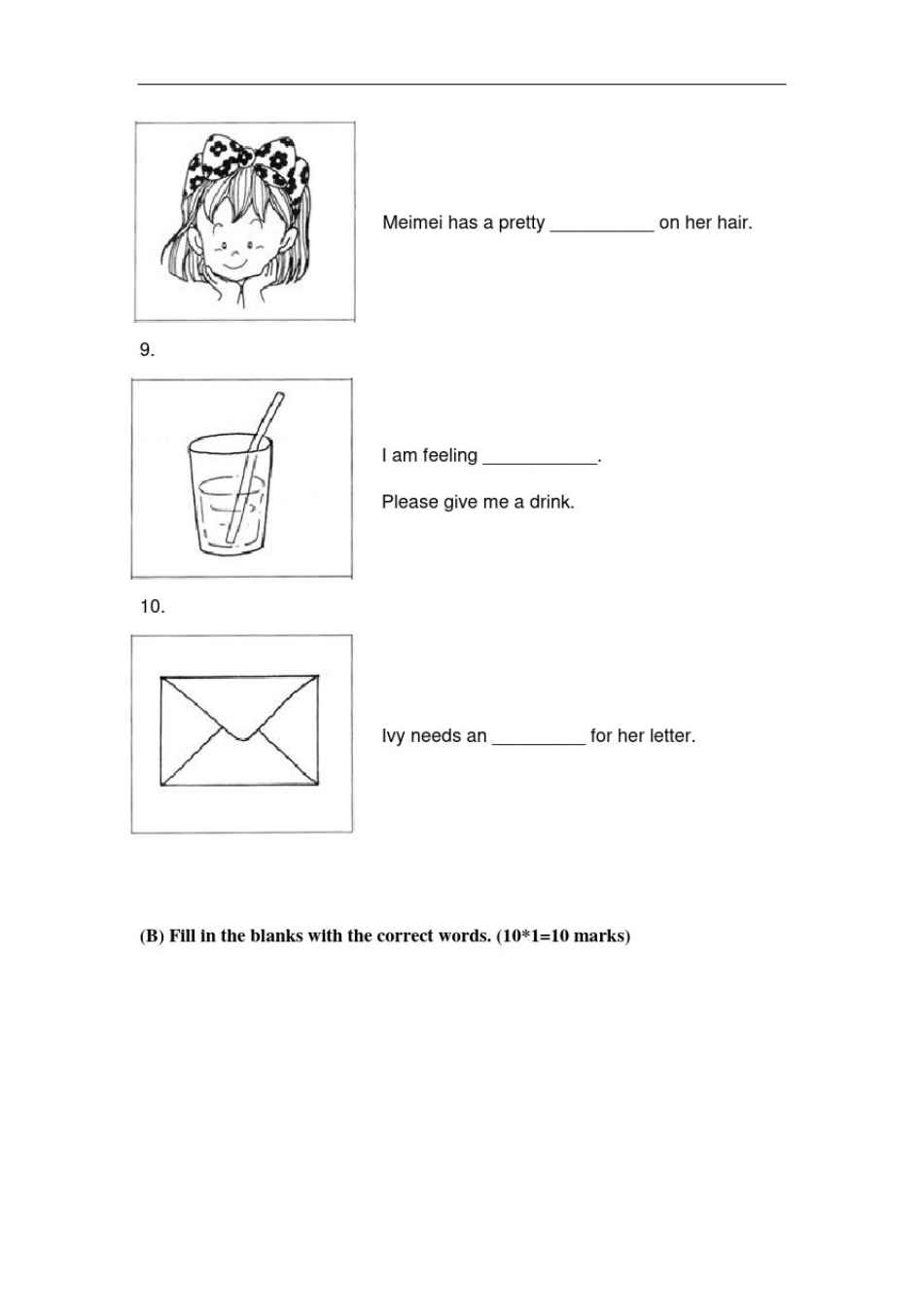 新加坡小学一年级英语试PRACTICE7_第3页