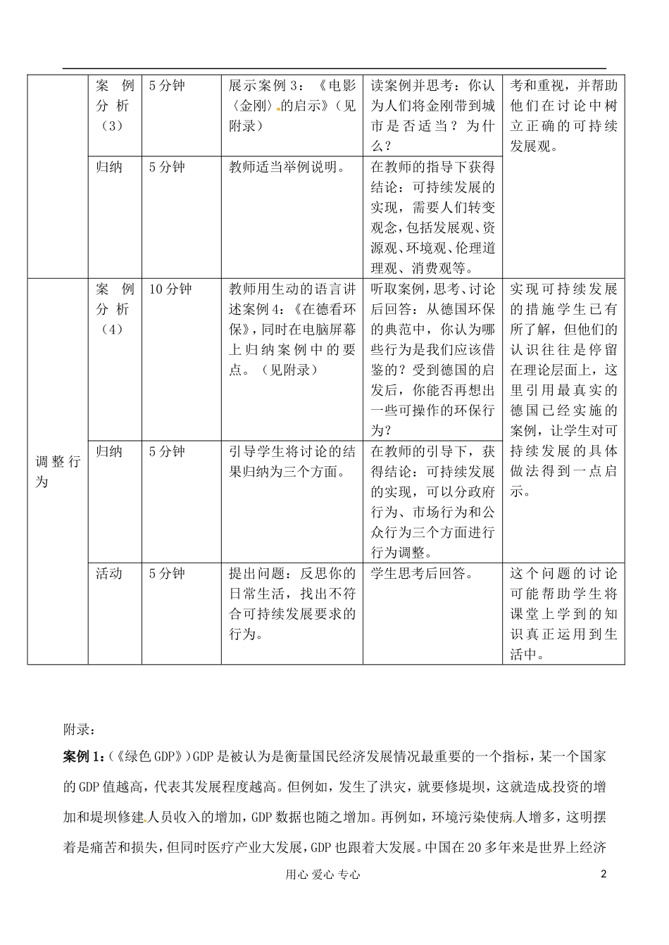 高中地理 4.3 通向可持续发展的道路教案 中图版必修2_第2页