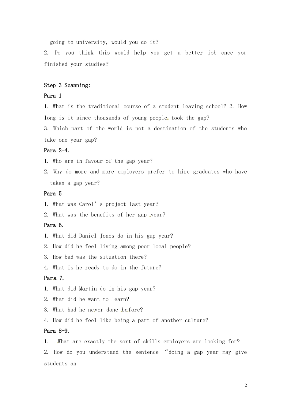 高中英语 Unit 2《Getting a job》Project教案1 译林版选修11_第2页