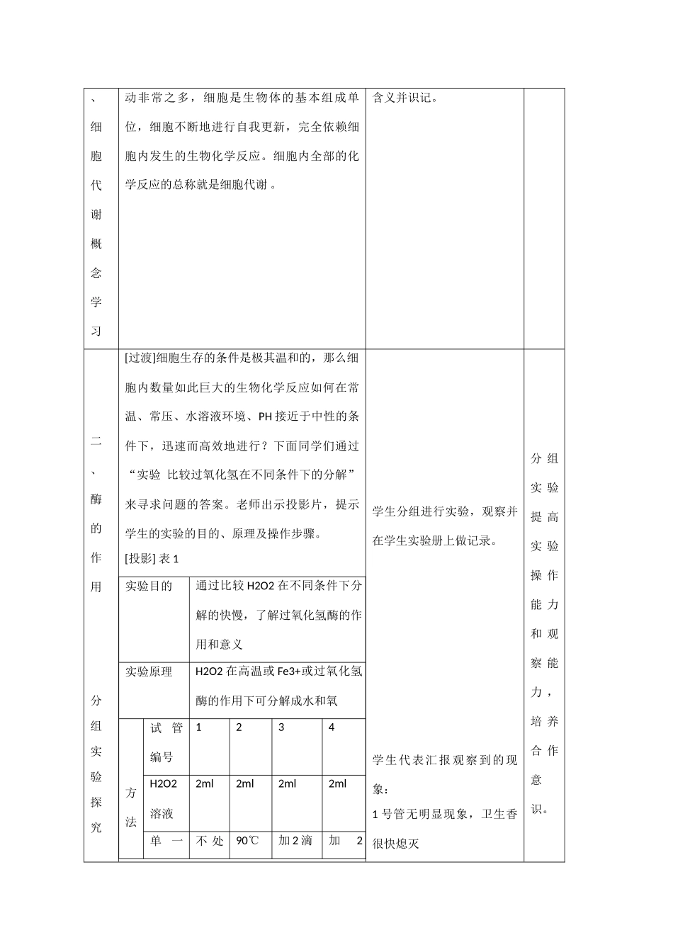 高中生物：5.1.1《酶的作用和本质》教案（4）（新人教版必修1）_第2页