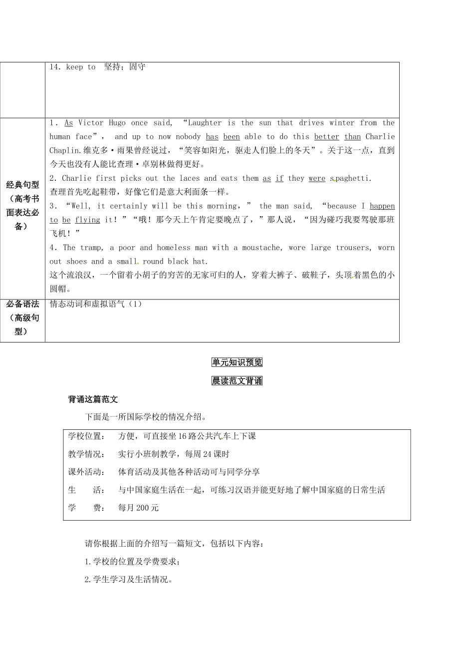 （讲练测）高考英语一轮复习 Unit 3 A taste of English humour（讲）（含解析）新人教版必修4-新人教版高三必修4英语教案_第2页