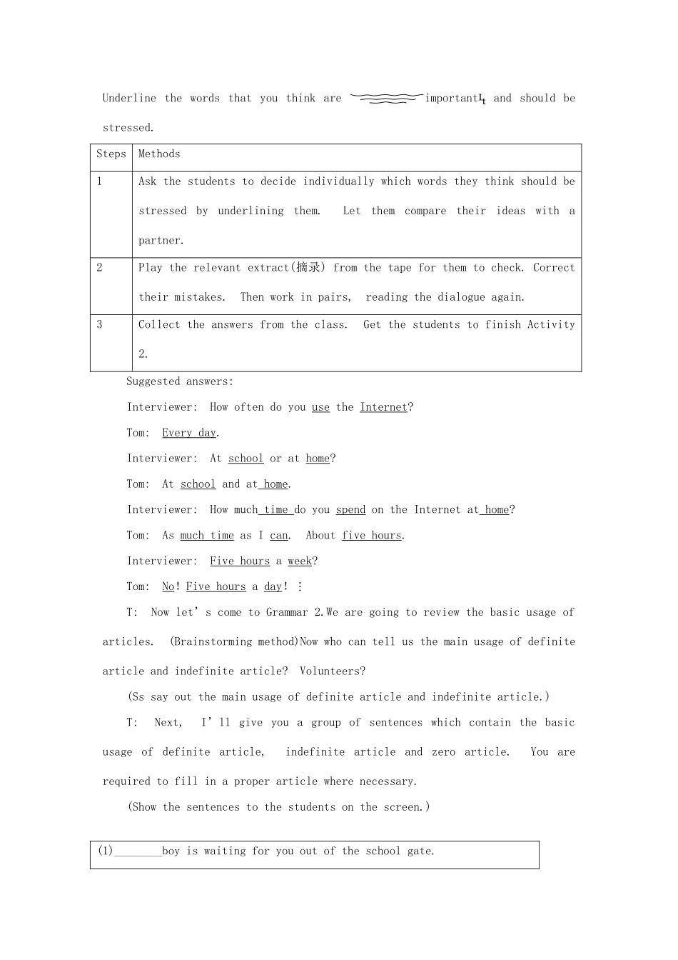 高中英语 Module 6 5th period教案 外研版必修1_第2页