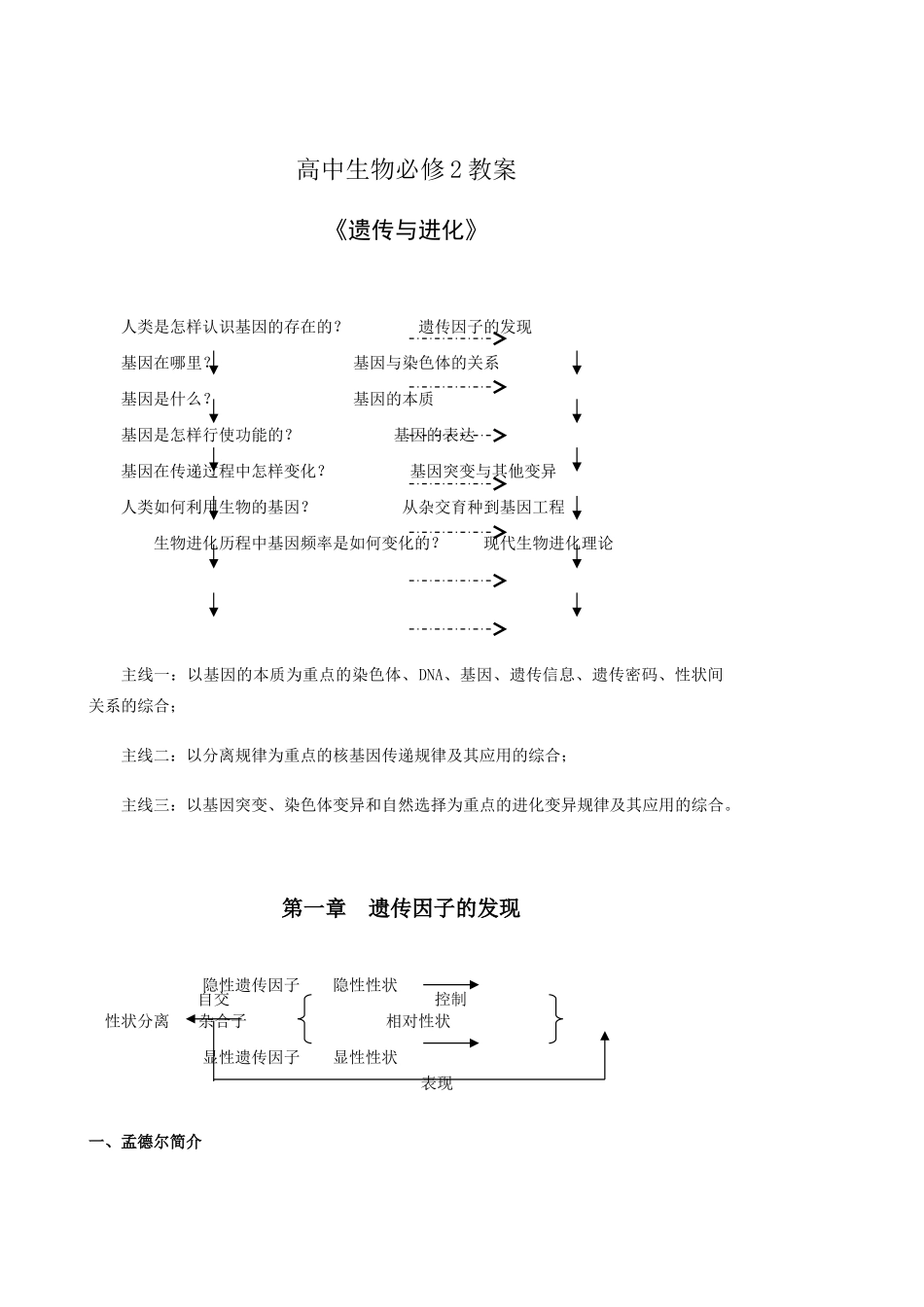 高中生物必修2教案（20节精品）_第1页