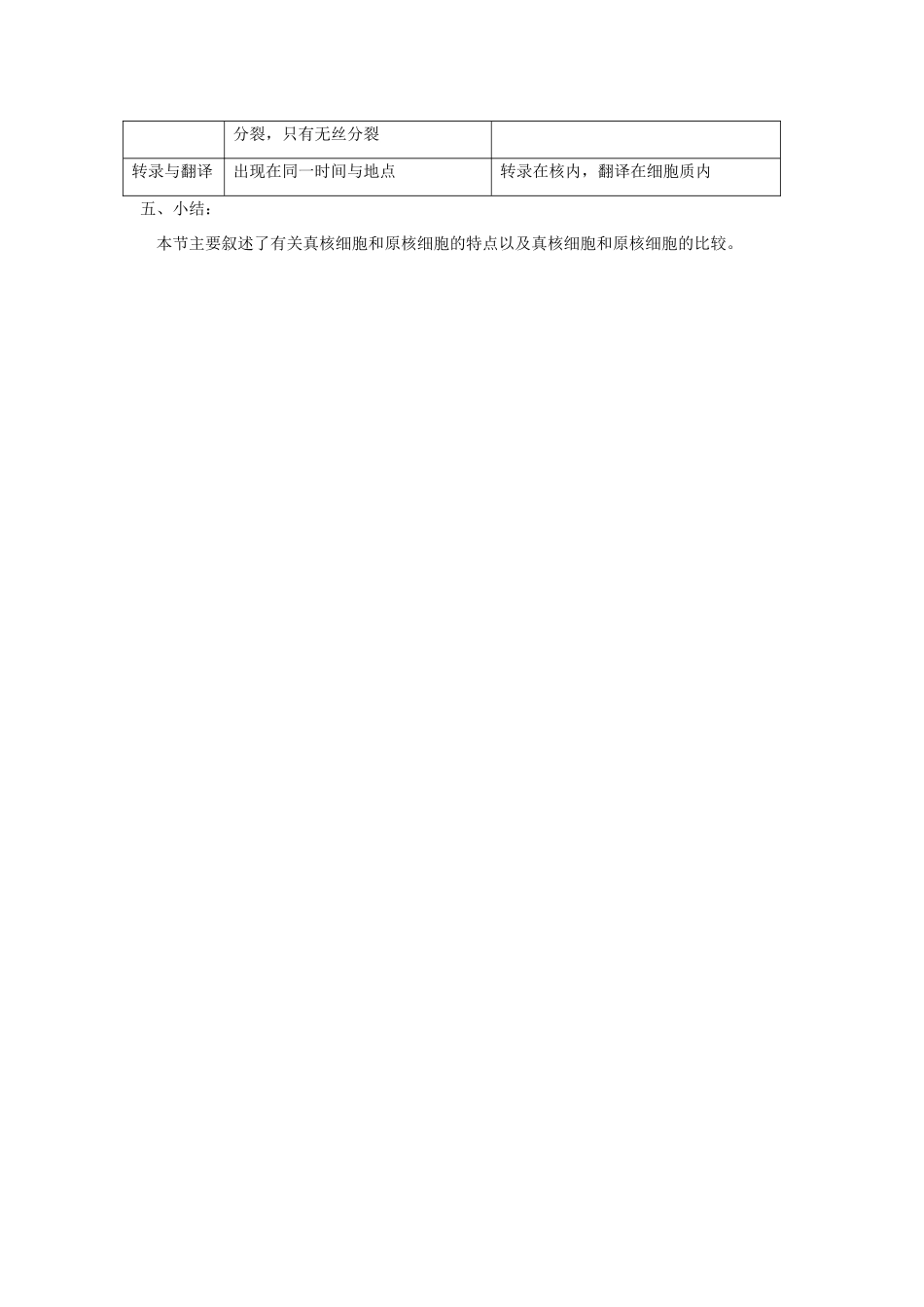 高中生物《真核细胞与原核细胞》教案2 中图版必修1_第3页