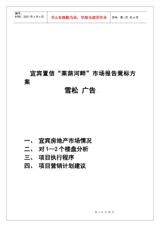【房地产】宜宾置信“莱荫河畔”广告竟标方案