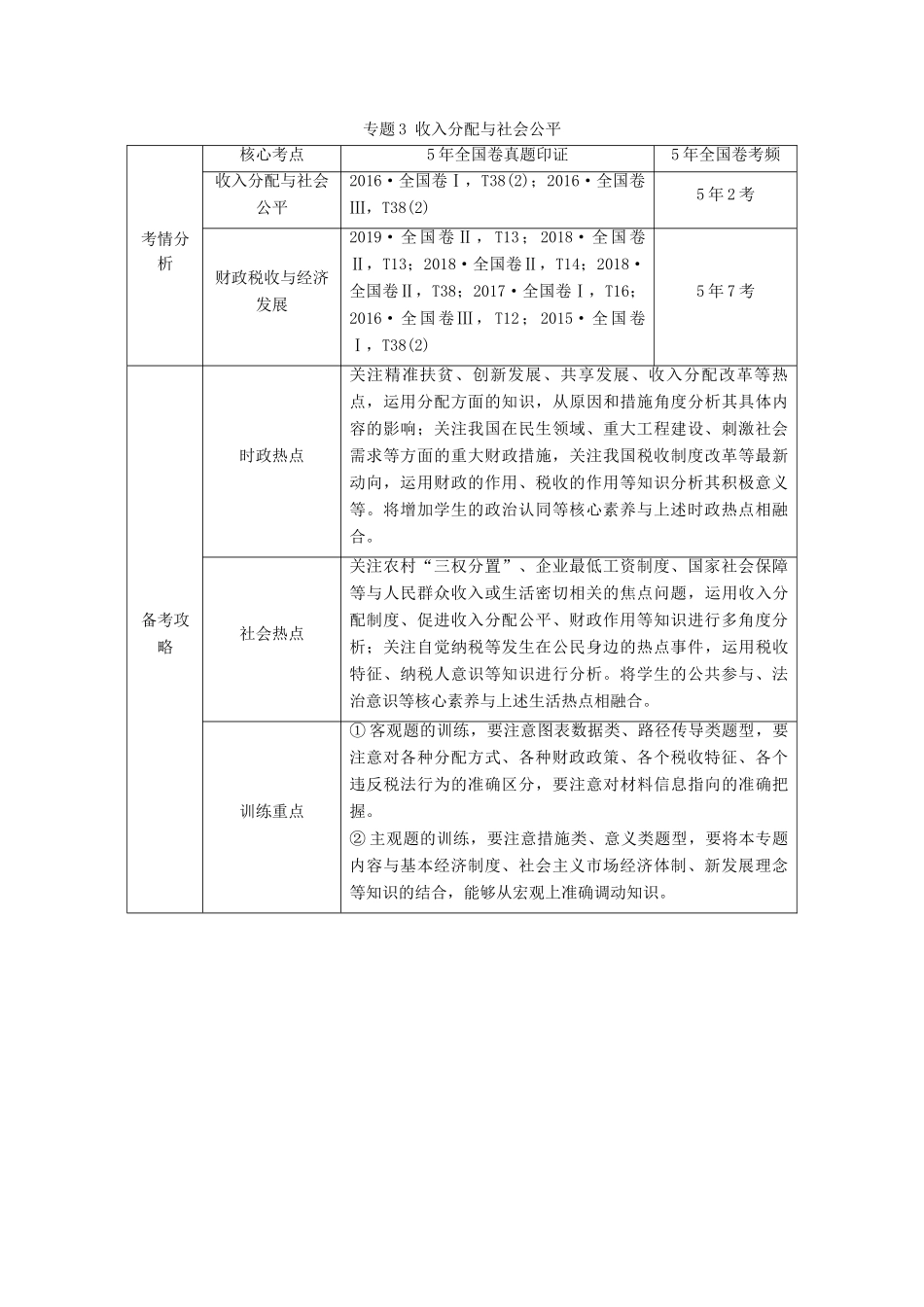 高考政治二轮复习 第1部分 专题3 收入分配与社会公平 第1课时 客观题满分固本教案-人教版高三全册政治教案_第1页