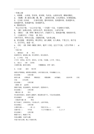 小学古诗、文言文及日积月累全部