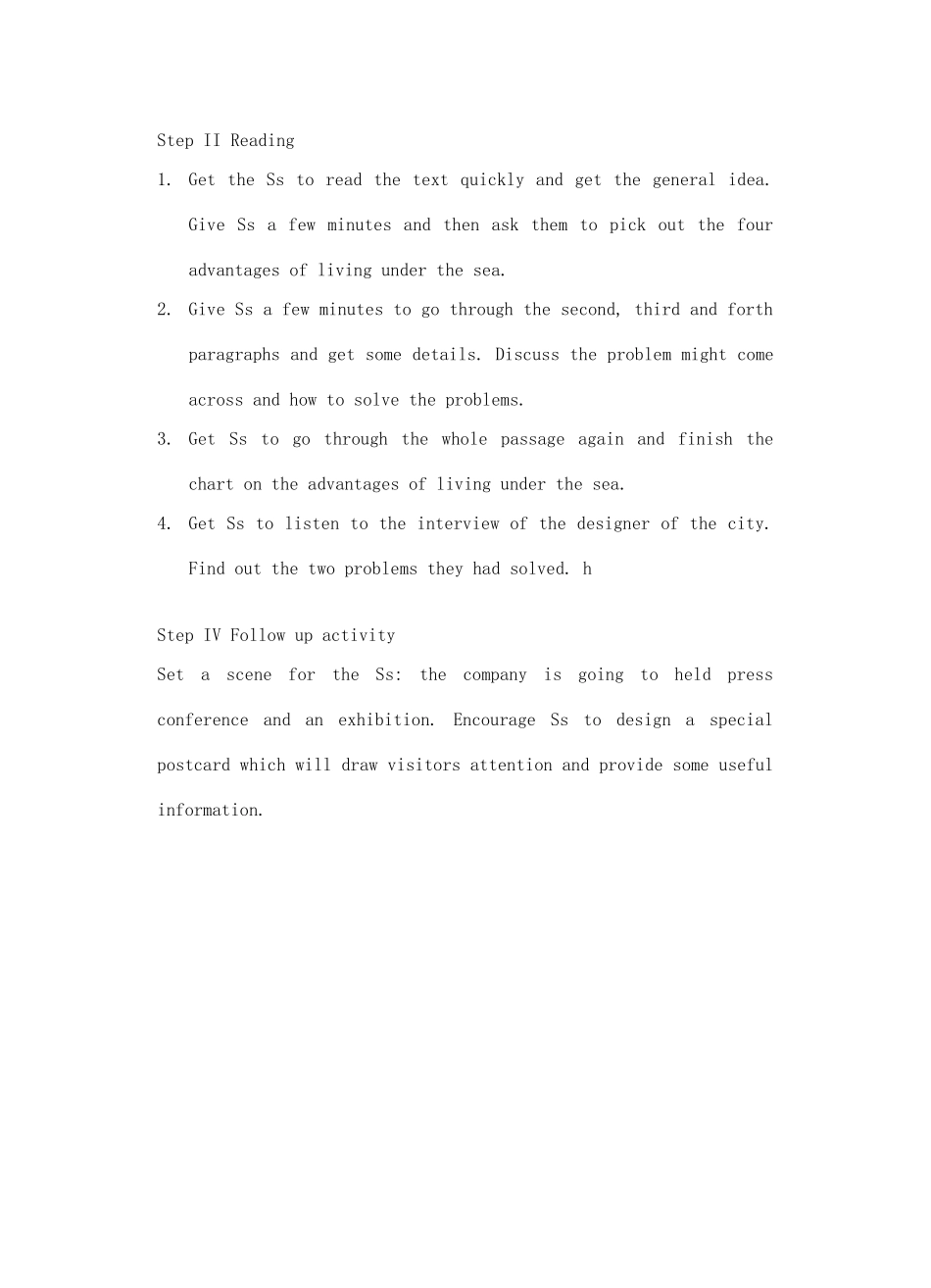 高中英语 Unit 3《Life in the Future》教案（1） 新人教版必修5_第2页