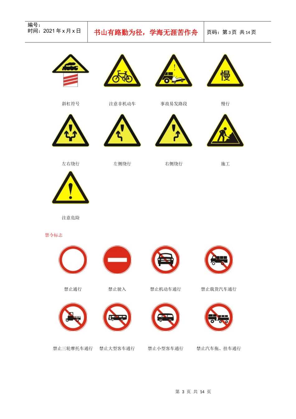 交通标志图大全_第3页