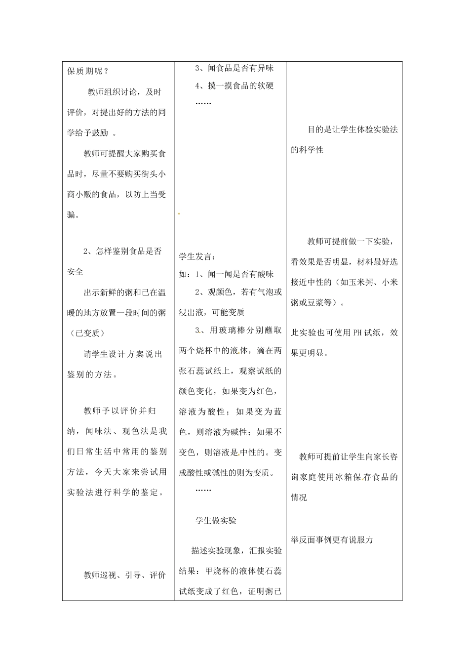 七年级生物下册 第一章《合理膳食 平衡营养》1.4 食品安全教案 （新版）冀教版_第3页