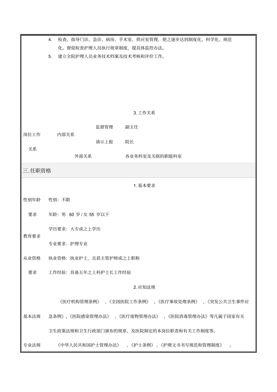 (岗位职责)护理部岗位说明书(修订)_第3页
