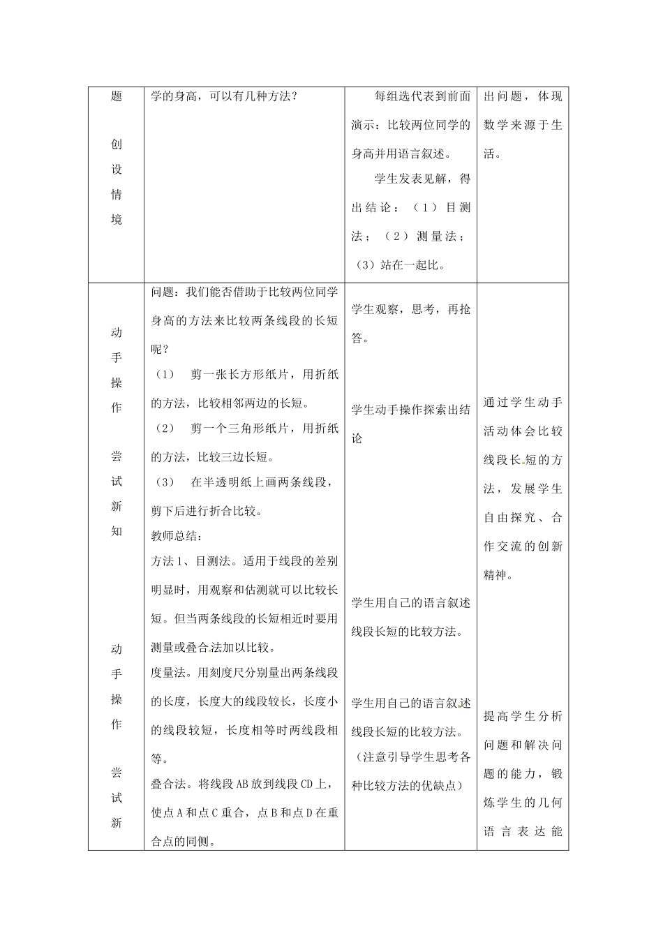 七年级数学上册 4.2 线段长短的比较 教案 冀教版_第2页