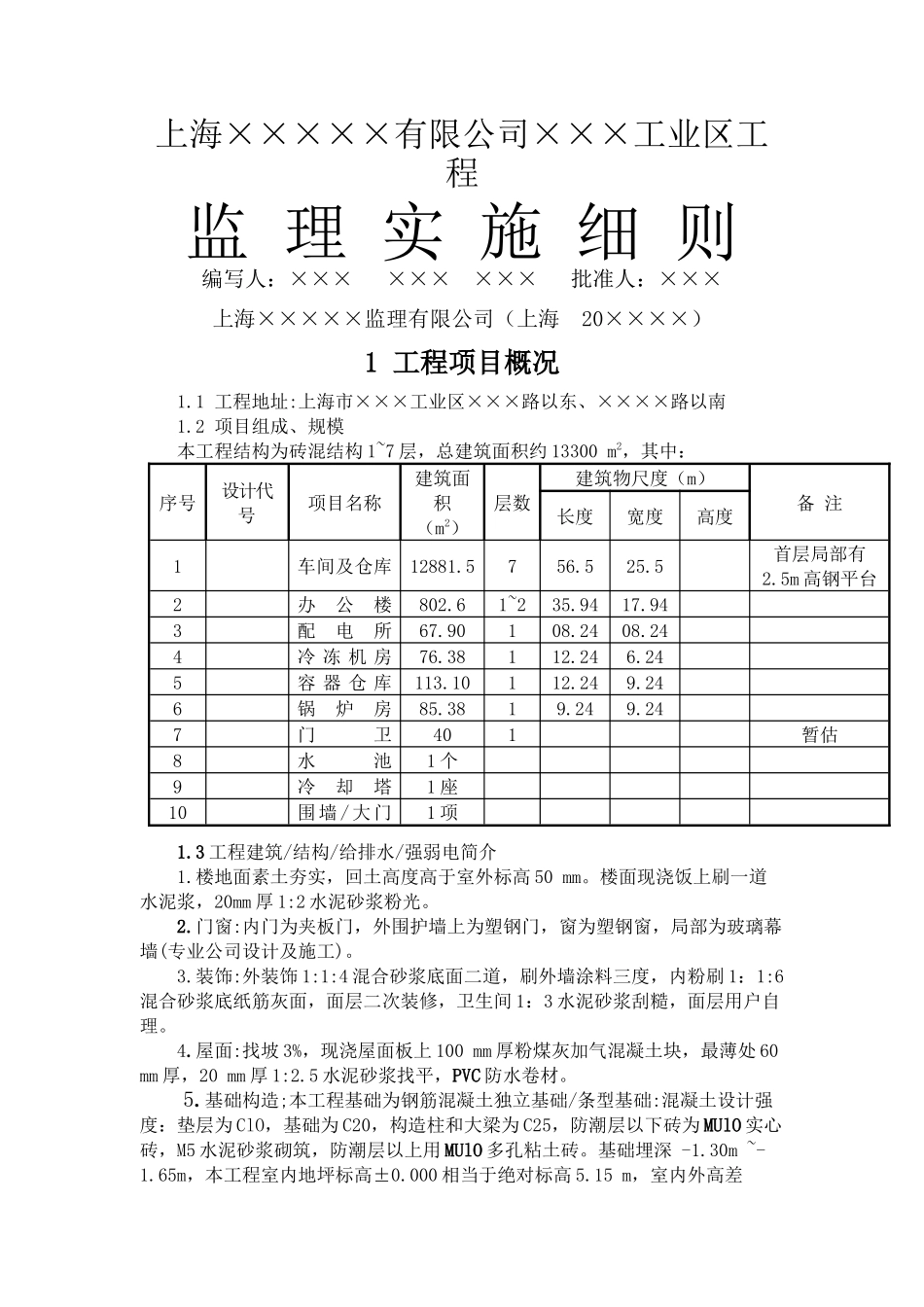 上海某工程公司监理实施细则_第1页