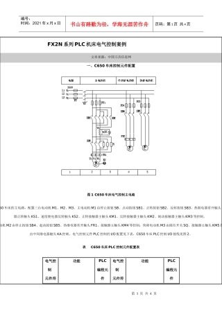 FX2N系列PLC机床电气控制案例