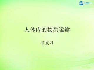 七年级生物下册 3.3 人体内的物质运输复习课件1 （新版）济南版