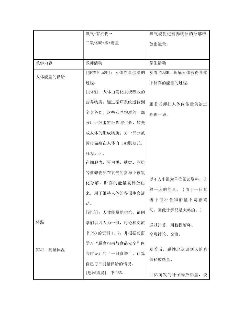 七年级生物下册《10.5 人体能量的供给》教案1 苏教版_第2页