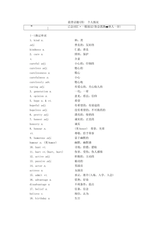 高考英语一轮复习 精选晨背热点话题（四）个人情况讲义-人教版高三全册英语教案