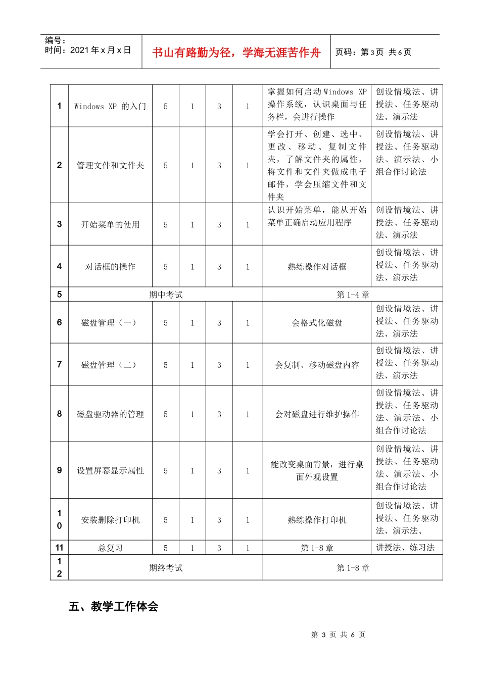 1乡饮成教中心计算机及应用专业Windows XP学科教学经验报告唐晓雪__第3页