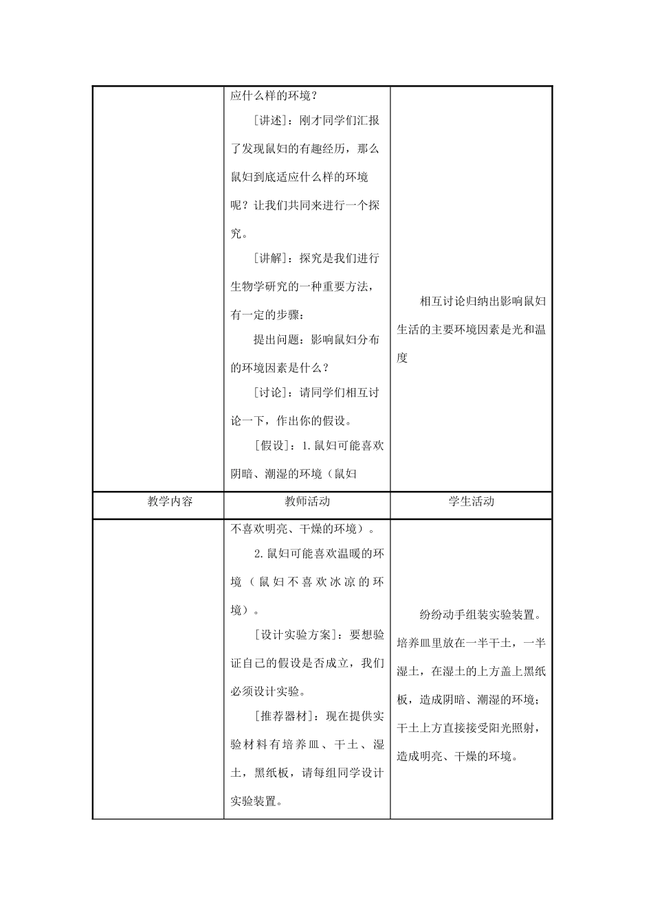 七年级生物上册 第一单元　生物和生物圈 第一节 生物与环境的关系名师教案1 人教新课标版_第2页