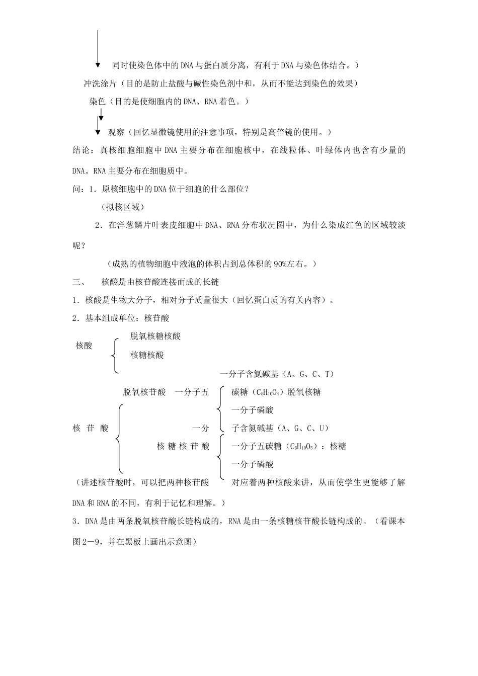 高中生物 《遗传信息的携带者——核酸》教案8 新人教版必修1_第3页
