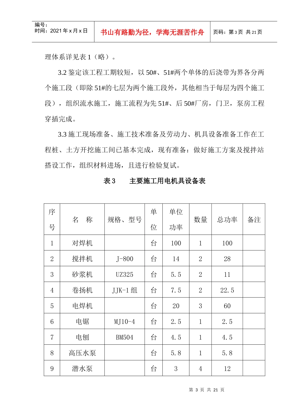 xx通用厂房工程施工组织设计_第3页