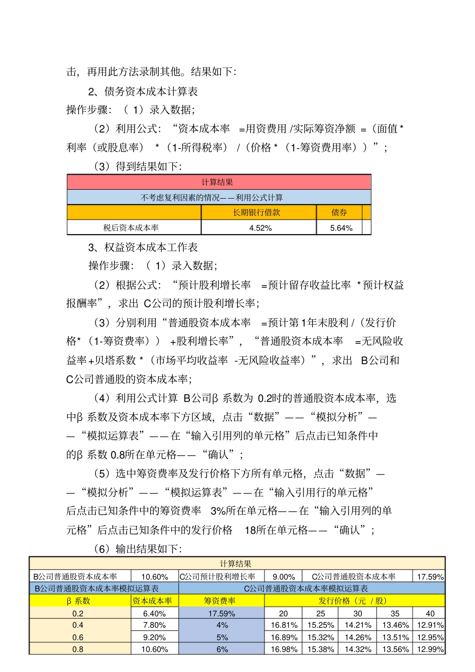 实验报告_筹资决策ok_第3页