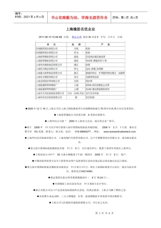 上海橡胶名优企业