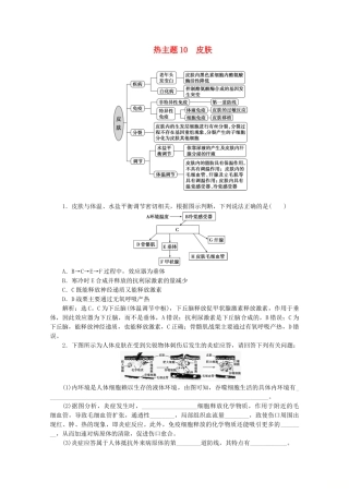 （京津鲁琼版）高考生物二轮复习 热考主题10 皮肤讲义-人教版高三全册生物教案