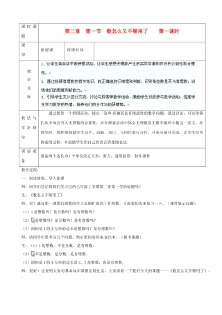 山东省枣庄市第四十二中学七年级数学 2.1.2数怎么又不够用了（1）教案 北师大版