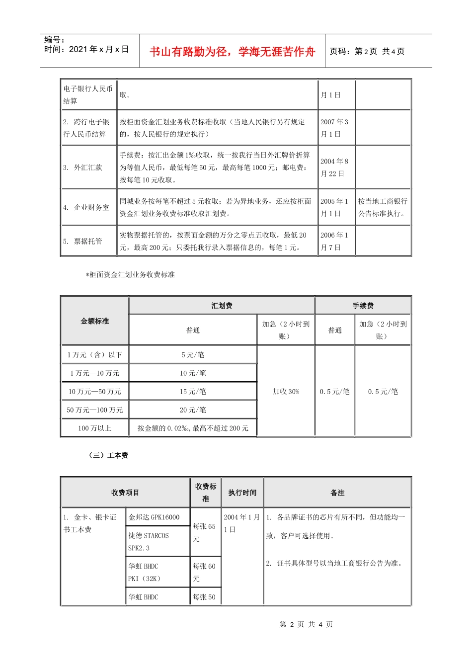 中国某银行电子银行收费标准_第2页