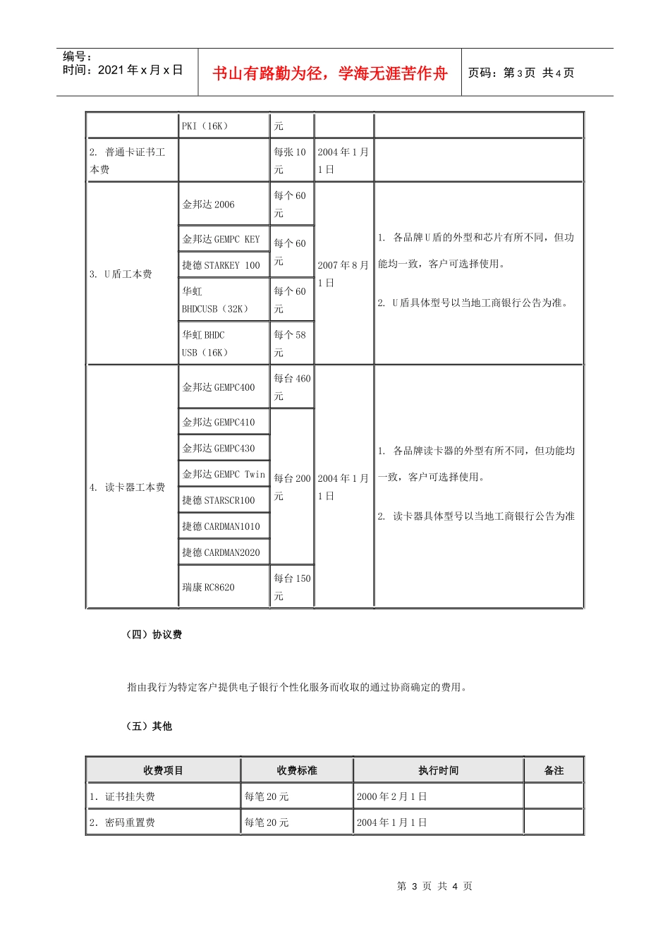 中国某银行电子银行收费标准_第3页