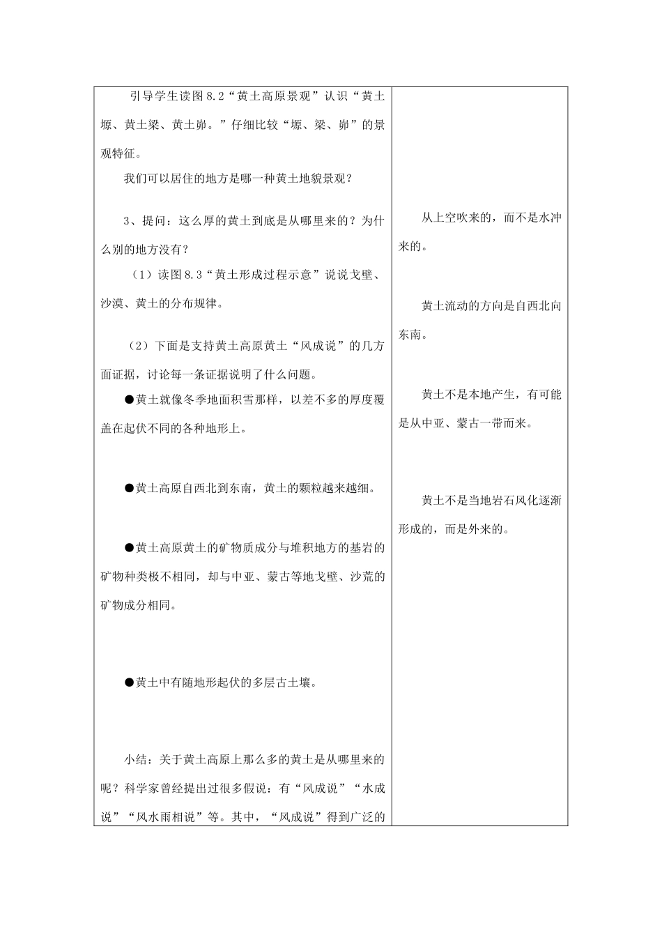 山东省郯城三中八年级地理上册《沟壑纵横的特殊地形区-黄土高原》教案2 新人教版_第2页
