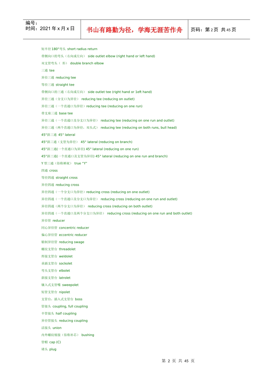 化工管道设计技术词汇(中英对照完整版)_第2页