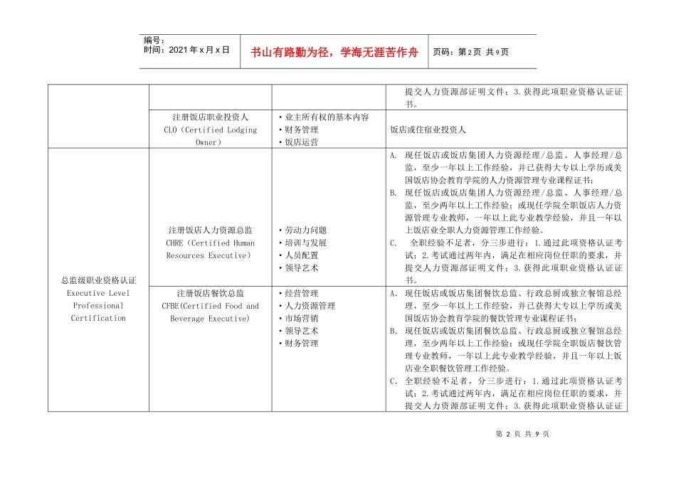 全球酒店业最权威职业资格认证_第2页